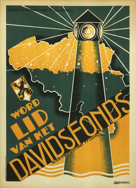Wervingsaffiche van het Davidsfonds, ca. 1930. Ontwerp Leo Meurrens. (KADOC, kca008343)