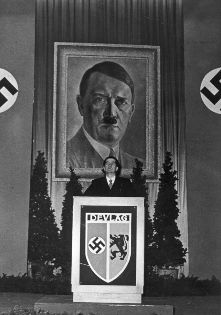 Toespraak van Jef van de Wiele, leider van de DeVlag, op het Celleidersconvent in Brussel op 17 januari 1942. (ADVN, VFA1814)