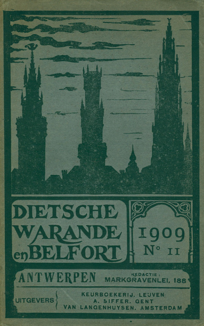 Omslag van Dietsche Warande en Belfort, 1909, nr. 11. (ADVN, VY48)