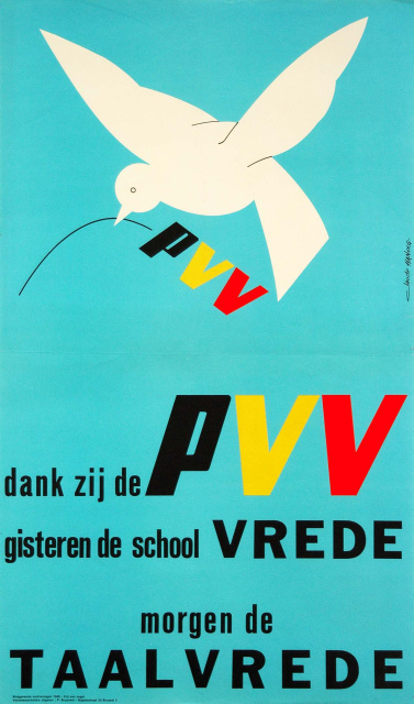 Affiche van de PVV voor de parlementsverkiezingen van 31 maart 1968. (Liberas)