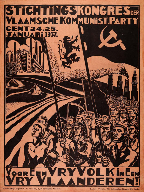 Aankondiging van het stichtingscongres van de Vlaamsche Kommunistische Partij, 24 en 25 januari 1937. (Universiteitsbibliotheek Gent)