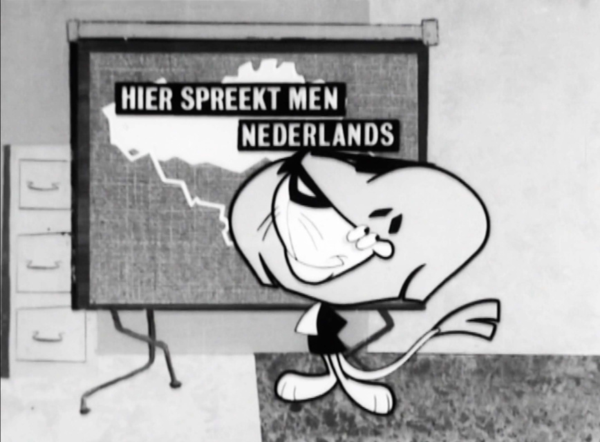 Eindgeneriek van het televisieprogramma Hier spreekt men Nederlands, 30 januari 1960. (Archief VRT)
