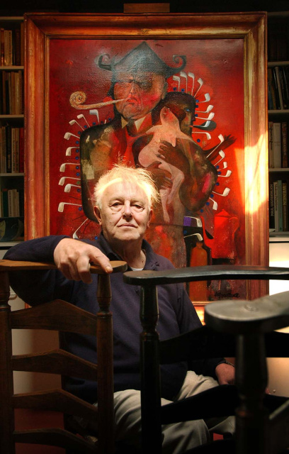 Luc Verstraete, graficus en kunstschilder, 2003. Foto Michiel Hendryckx.