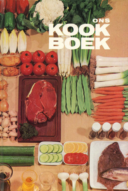 Omslag van Ons Kookboek (1971), de succesrijke publicatie van de katholieke Boerinnenbond. (Privécollectie)