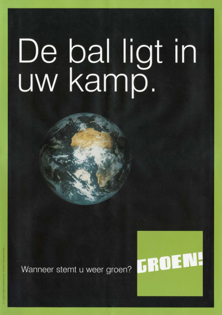 Verkiezingsaffiche van Groen! voor de Vlaamse en de Europese verkiezingen van 2004. (Amsab-ISG, af002944)