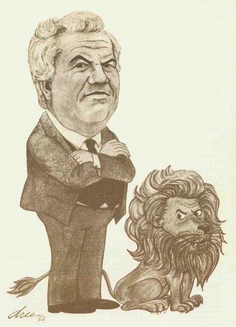 Tekening van Wim Jorissen, door Dree vanden Berghe, 1982. (ADVN, VBRB854)