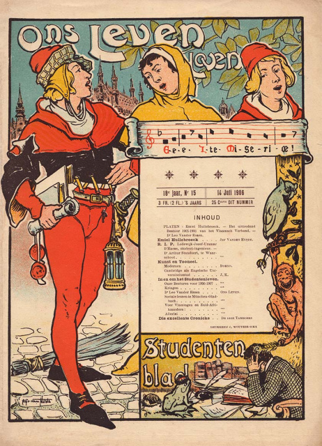 Omslag van Ons Leven, jg. 18, 1906, nr. 15. (ADVN, VY1633)