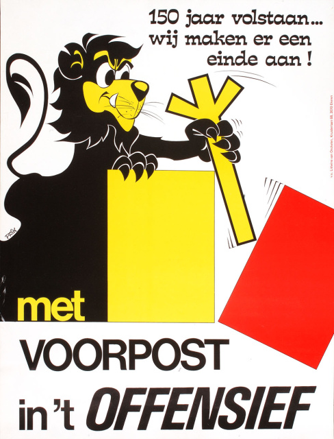 Affiche van Voorpost naar aanleiding van 150-jaar Belgische onafhankelijkheid, 1980. (ADVN, VAFA1320)