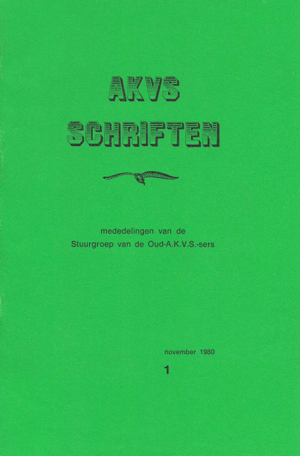 Omslag van AKVS-schriften, jg. 1, 1980, nr. 1. (ADVN, VY71)