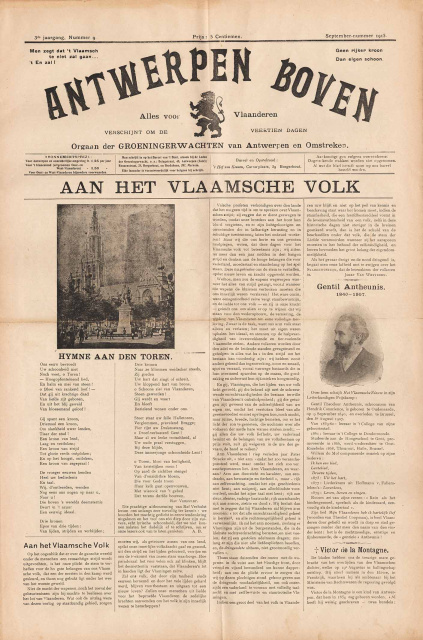 Omslag van Antwerpen Boven, jg. 3, 1915, nr. 9. (ADVN, VY900261)
 