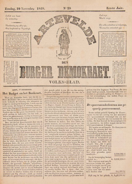 Omslag van Artevelde: Den Burger Demokraet, jg. 1, 1948, nr. 25. (Amsab-ISG, MTSLF 0287)