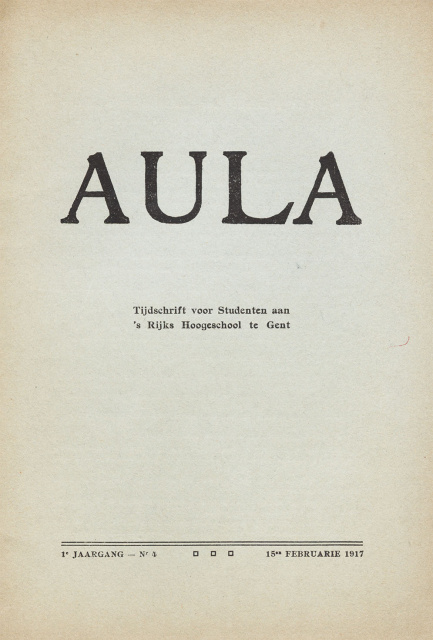 Omslag van Aula, jg. 1, 1915 nr. 4. (ADVN, VY1230)