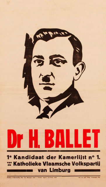Affiche van Hendrik Ballet voor de parlementsverkiezingen van 1936. (ADVN, VAFA128)
