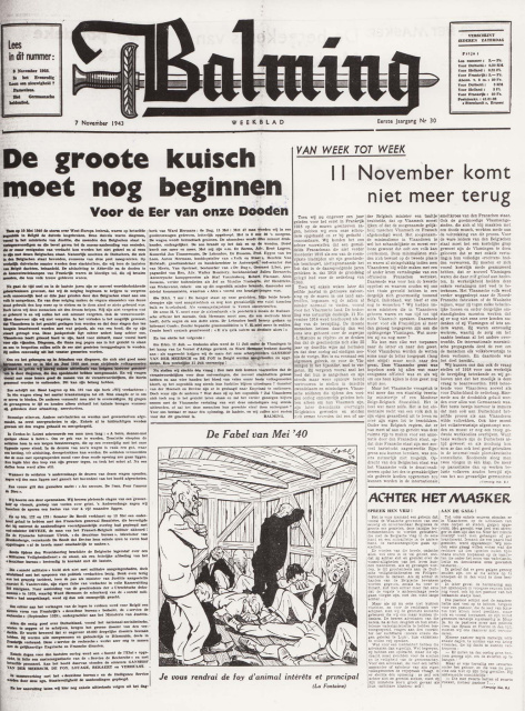 Omslag van Balming, jg. 1, 1943, nr. 30. (CegeSoma)