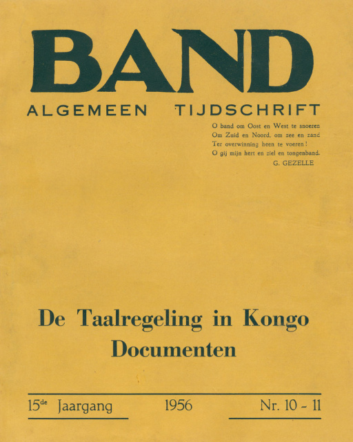 Omslag van Band. Algemeen Tijdschrift, jg. 15, 1956, nr. 10-11. (ADVN, VY679)