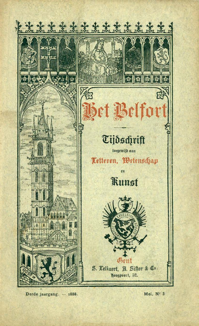 Omslag van Het Belfort, jr. 3, mei 1888, nr. 5. (ADVN, VY384)