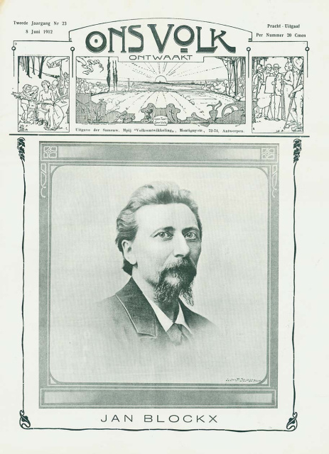 Jan Blockx op de voorpagina van Ons Volk Ontwaakt, 8 juni 1912. (ADVN, VY103)
