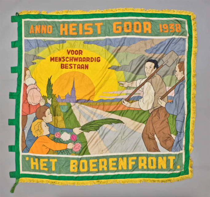 Vlag van het Boerenfront in Heist-Goor, 1938. (Erfgoedcel Kempens Karakter)