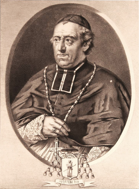Illustratie van bisschop Franciscus Renatus Boussen uit: L'Histoire du Diocèse de Bruges, uitgegeven door Joseph Canneel, s.d.