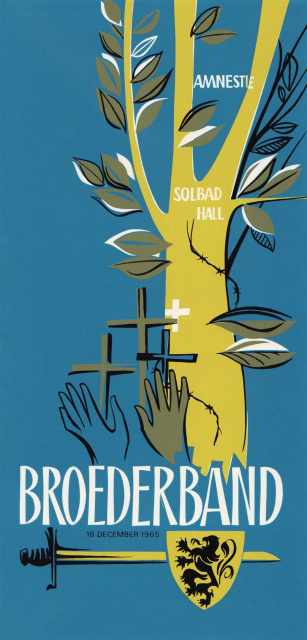 Aankondiging van het eerste lustrumfeest van Broederband, 1965. (ADVN, DA105/2)
