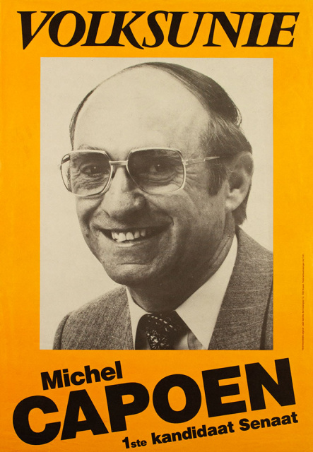 Verkiezingsaffiche van Michel Capoen voor de parlementsverkiezingen van 24 november 1991. (ADVN, VAFA1387)
