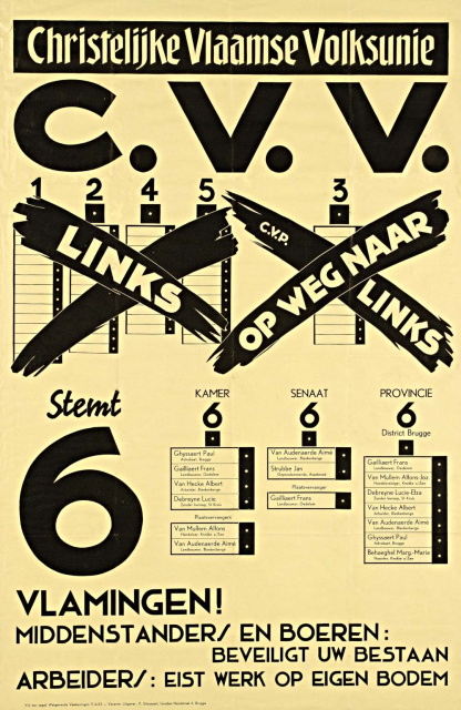 Affiche van de CVV voor de wetgevende verkiezingen van 11 arpil 1954. (ADVN, VAFC83)