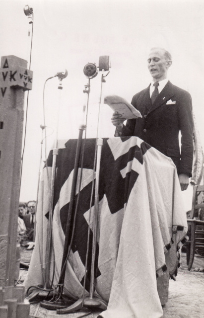 Jef Claes als spreker op de IJzerbedevaart, s.d. (ADVN, VFAY708)