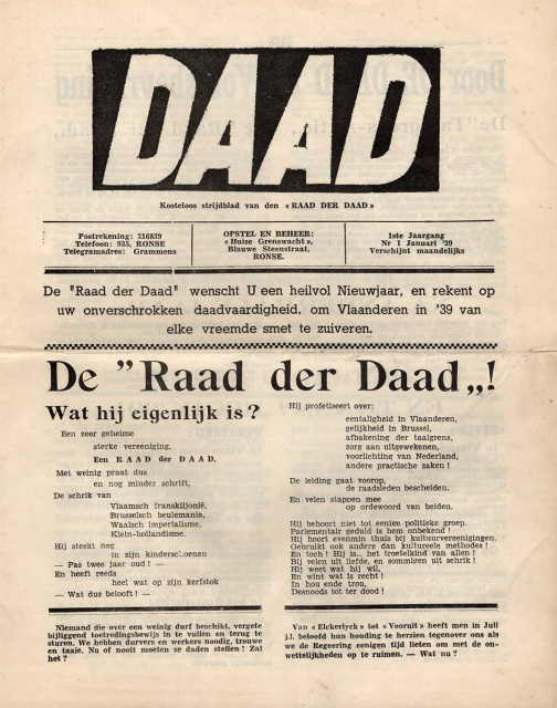 Omslag van Daad, jg. 1, 1939, nr. 1. (ADVN, SPE444)