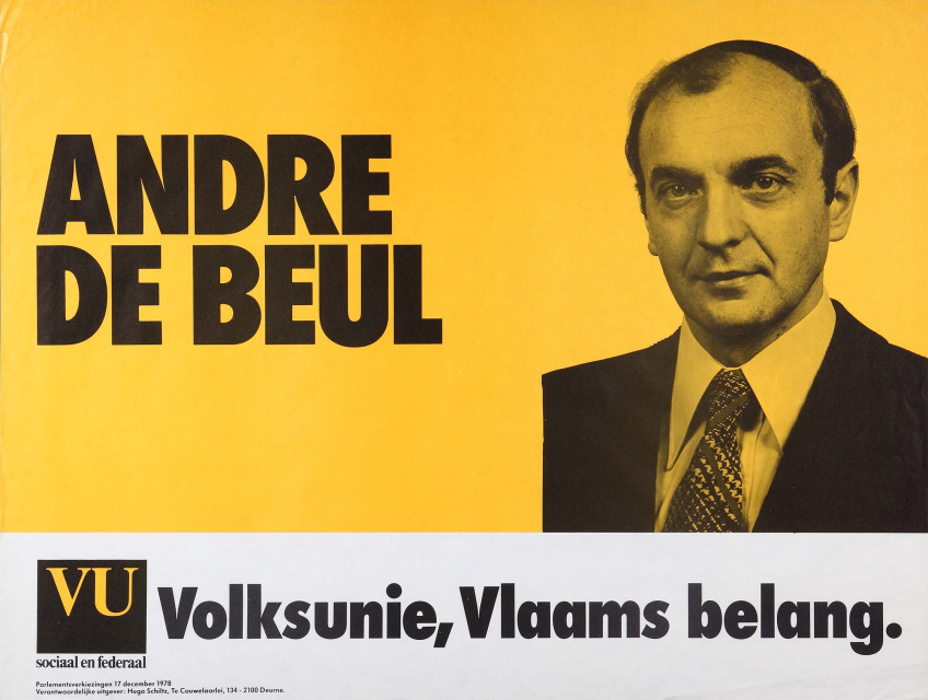 Verkiezingsaffiche van André de Beul voor de parlementsverkiezingen van 17 december 1978. (ADVN, VAFB7)