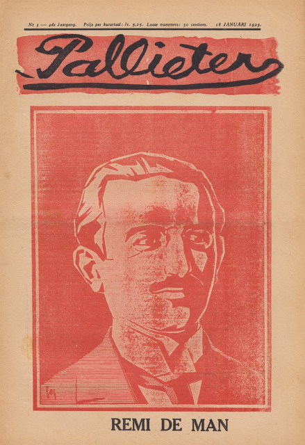 Remy de Man op de omslag van [i]Pallieter[/i], 18 januari 1925. Tekening Jos de Swerts. (ADVN, VY400)