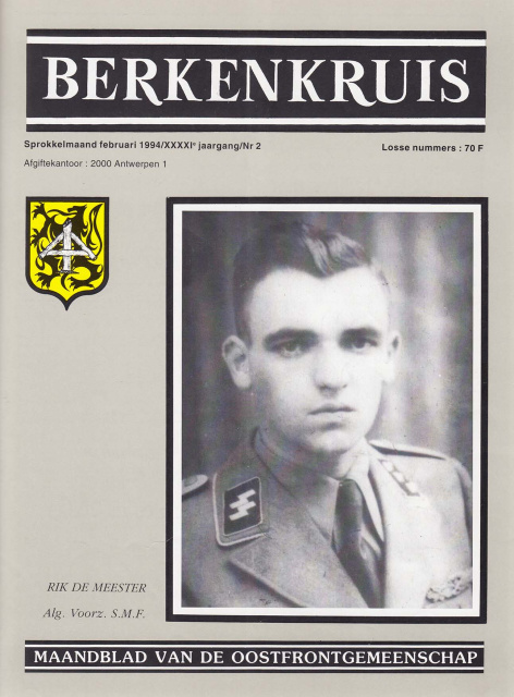Rik de Meester op de omslag van [i]Berkenkruis[/i], februari 1994 nr. 2. (ADVN, VY117)