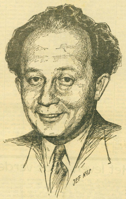 Bruno de Winter getekend door Jef Nys in: 't Pallieterke, 2 juni 1955. (ADVN, VY900002)