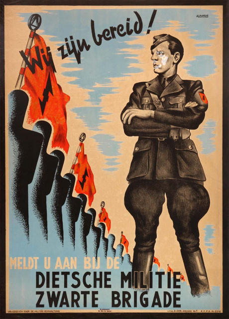 Wervingsaffiche van de Dietsche Militie - Zwarte Brigade, s.d. (ADVN, VAFB159)