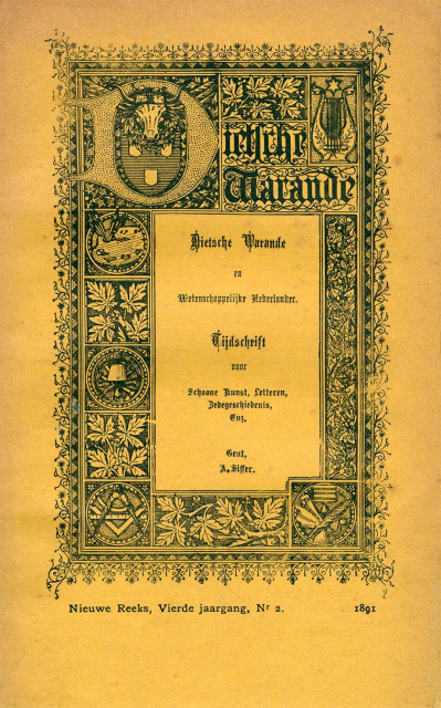 Omslag van Dietsche Warande, jg. 4, 1891, nr. 2. (ADVN, SPE1870)