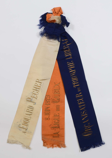 Huldelint door de Geuzenbond toegekend aan Edouard Pecher sr., 8 juni 1879. (Liberas)