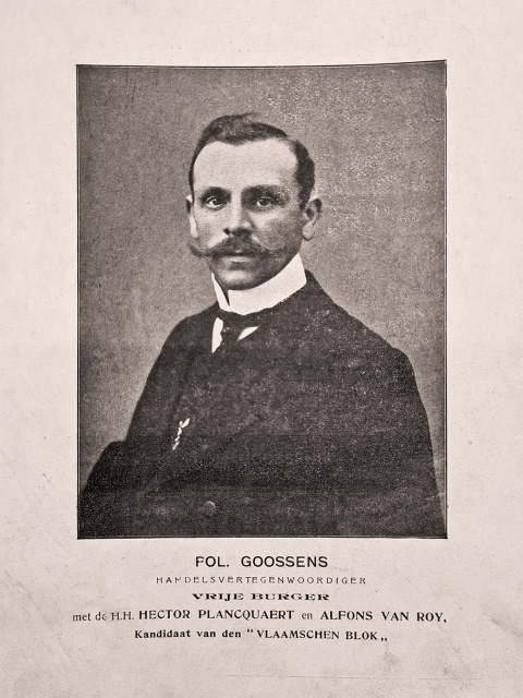 Verkiezingspropaganda van Polidoor Goossens, ca. 1911. (Rijksarchief Gent)