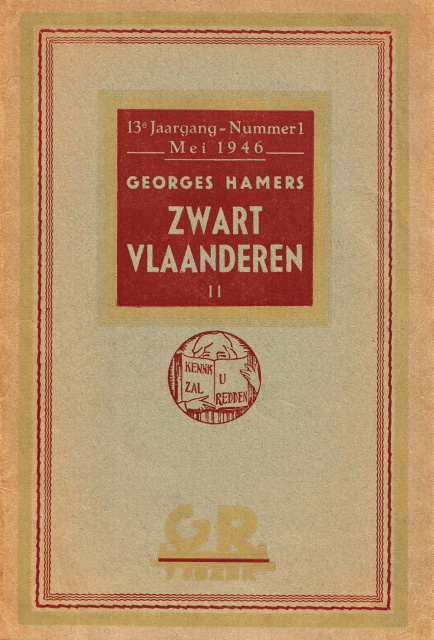 Omslag van Georges Hamers, Zwart Vlaanderen II, 1946. (ADVN, VW72.13/1)