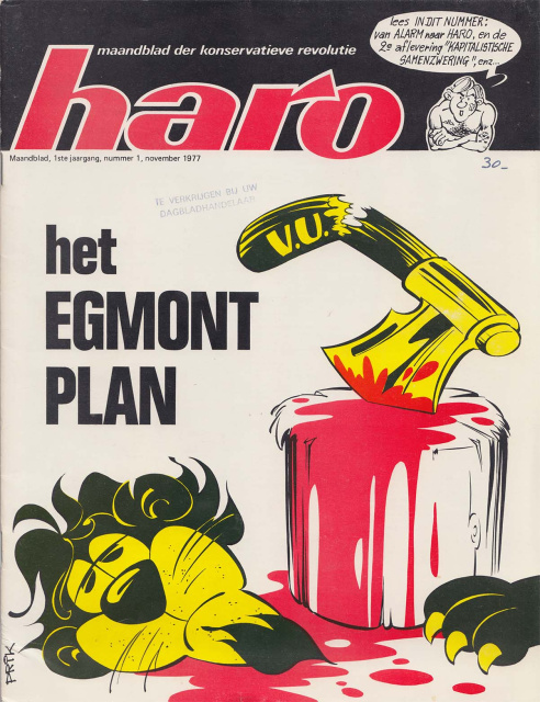 Omslag van Haro, jg. 1, 1977, nr. 1. Ontwerp Prik. (ADVN, VY277)