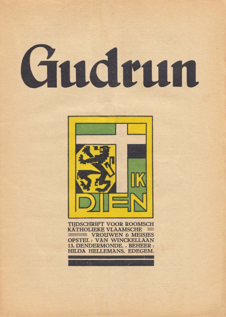 Omslag van Gudrun, jaargang 1934. Hilda Hellemans had de leiding over het blad van 1933 tot 1936. (ADVN, VY50)