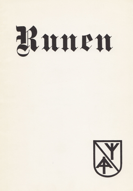 Omslag van de brochure Runen, uitgegeven door Hertog Jan van Brabant, s.d. (ADVN, VBRB1553)