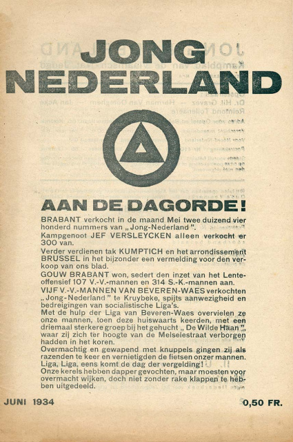 Omslag van Jong Nederland, juni 1934. (ADVN, SPE2214)