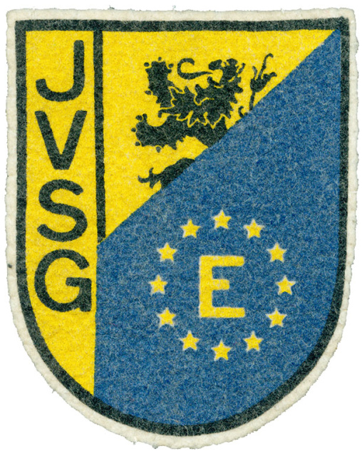 Het wapenschild van de Jong-Vlaamse Studentengemeenschap. (ADVN, D12565)