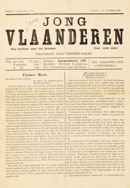 Omslag van Jong Vlaanderen, jg. 1, 1889, nr. 2. (ADVN)