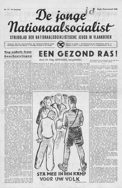 Omslag van De Jonge Nationaalsocialist, jg. 2, 1942, nr. 11. (ADVN, VY900257)