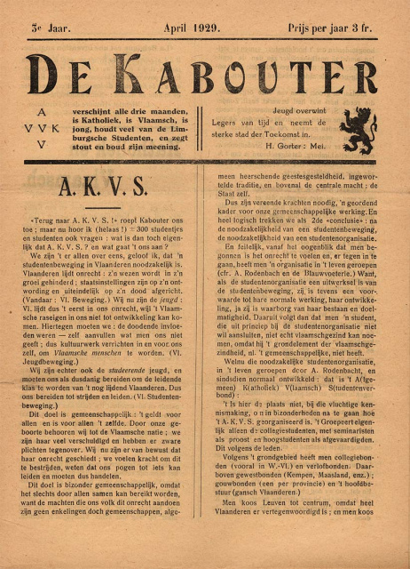 Omslag van De Kabouter, jg. 3, april 1929. (ADVN, VY299)