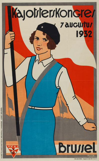 Affiche van het VKAJ-Kajotsterkongres in Brussel, 1932. Ontwerp François Gianolla. (KADOC, kcc000431)