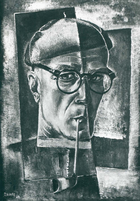 Zelfportret van Reimond Kimpe, 1948. (ADVN, VQT11/30)
