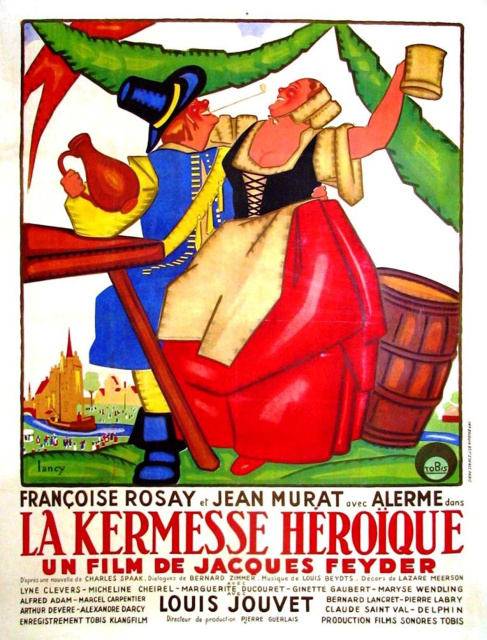 Affiche ter promotie van de Frans-Duitse filmkomedie La kermesse héroique, 1935. (Wikimedia Commons)