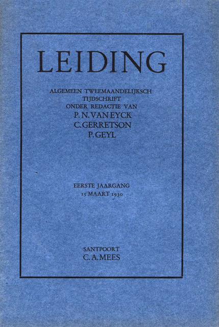 Omslag van Leiding, jg. 1, 1930. (ADVN, VY1229)