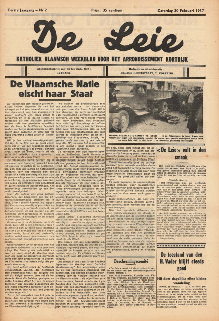 Omslag van De Leie, jg. 1, 1937, nr. 2. (ADVN, VY900295)